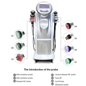 Bom 2023 Slimming 7in1 Cavitação Máquina de Cavitação 80k Máquina de Frequência de Radiotela Ultrassônica