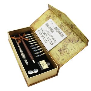 Fountain Pens featty 10 uçlar ahşap daldırma set cam kaligrafi çizgi film yazma sanat çizim haritalama dekoratif 221007