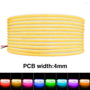 Strips 4mm COB LED Strip Lights DC 12V 24V 480LEDs Blue/Pink/Red 3000K 4000K 6000K Flexible Ribbon Tape Home Lighting