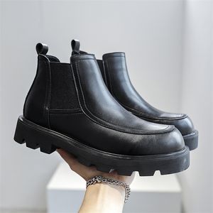 Stiefel Frauen Plattform Stiefel Braun Männer Wein Casual Schuhe Aus Echtem Leder Dicke Sohle Damen Mädchen Weibliche Motorrad Kampf Stiefeletten 221007