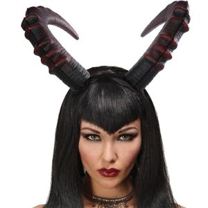 Fasce per la testa di Halloween Cosplay Accessori per capelli realistici Red Nero Devils Long Horn Banda Carnevale Bandana Bandana Bandana 221007