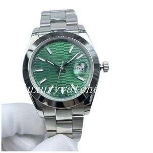 Mens relógio de 36mm/41mm Dial estéril Sapphire Crystal Movimento Mecânico Automático Jubileu Men's Green Luminous Rolcn