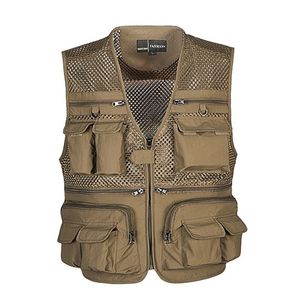 Herrvästar som lossar väst taktisk webed växel kappa sommarpograf waistcoat verktyg många pocket mesh arbet ärmlös jacka man 221006