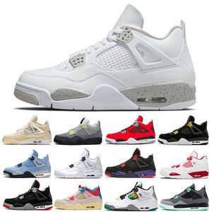 Wholesale Jumpman 4 4s Men Womens Basketball Shoes White Cement Cactus Jack Neon Court Purple Bred Mens Trainers Sports Sneakers 36-46 m31