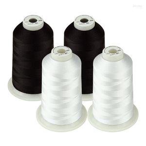 Klädgarn Simthread broderi maskin tråd polyester enorm spole 5000 meter 4 färger pack1