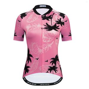 Racing Jacken 2022 Radfahren Jersey Frauen MTB Top Fahrrad Kleidung Kurzarm Radfahren Bike Shirt Bluse Uniform Team Sommer Rosa Schwarz