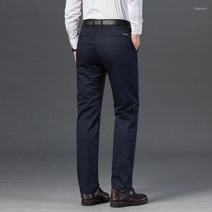 Calça masculina 2022 de outono de outono bamboo fibra casual estilo clássico negócio moda vermelha estirar algodão calças de marca masculina roupas de marca