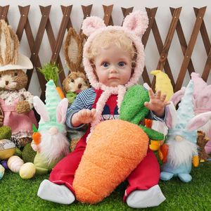 Stuffed Plush Animals ADFO 22 Inch 56CM Reborn Baby Dolls Maggi Toddler girl Full Silicone Soft Body Toys For Kids Christmas Gifts W221007