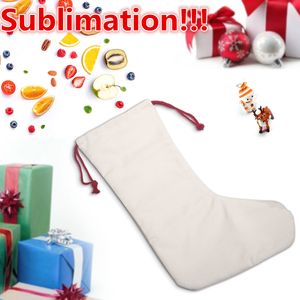 DIY Süblimasyon Boş Bgas Noel Dekorasyonları Baskı Keten Çoraplar Noel Socks Cadılar Bayramı Reklam Drawstring Santa Çuval Büyük Hediye Çocuklar Kişiselleştir