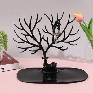 Jewelry Pouches Deer Pendant Bracelet Cases&Display Stand Tray Tree Storage