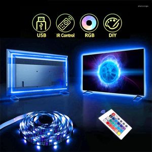 Streifen Farbe RGB Lichter Streifen 2835 DC5V Hintergrundbeleuchtung für TV/PC USB Powered Led Zimmer mit Fernbedienung Wand Schlafzimmer Flexible Diode