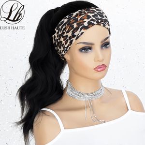 Lange gewellte Stirnband-Perücke für schwarze Frauen, keine Ersatz-Körperwelle, synthetische Headwraps, Haar-Perücken, hitzebeständige Faser, Cosplayfactory direkt