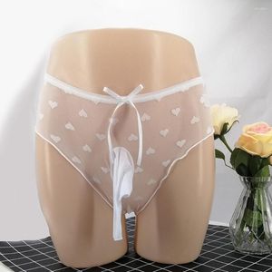 Underpants Transparent Men Underwear With Penis Sheath Sissy Panties Sexy Gay Open/Close Briefs Pouch Inner Wear
