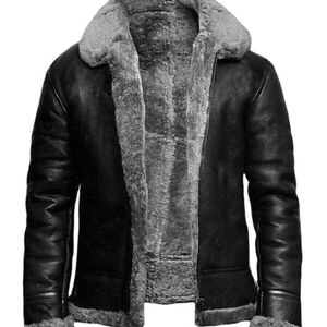 Erkekler deri sahte deri pfhq sonbahar kış erkek ceket taklit fux shearling ceket şık deri nedensel zarif yün astar pu giysiler 221007