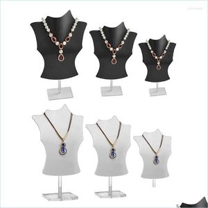 Smycken påsar väskor smycken påsar 85lf 3d akryl mannequin halsband displayhållare byst stativ pendellkedja chokers loc dhgarden dhmak