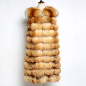 Women's Fur Faux Winter Women Fluffy Real Vest Fashion Long Style Sleeveless Coat Lady Casual Warm Natural Color Jacket Custom Any Size 221006