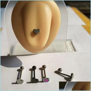 Navelklockknapp ringer Rostfritt stål Tongue Nippel Bar Piercing Industrial Barbell örhänge Tragus Helix Ear Body Jewelry 2759 T2 DHBDW