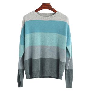 Women's Knits Tees 100 Pure Wool Sweater Women ONeck Cashmere Pullover Color Matching Knit Bottoming Warm Loose Shirt Plus Size 221007