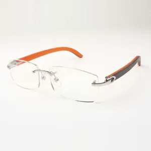 إطار النظارات 3524012 يأتي مع أجهزة C جديدة مسطحة مع أرجل خشبية برتقالية