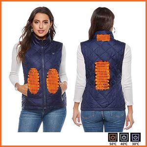 Giubbotti Donna Inverno USB Riscaldamento Gilet Smart Cotton Infrarossi Elettr Pattinaggio Sci Sport Gilet Caldo Y2210