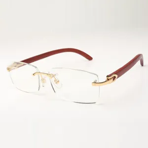 A armação de óculos simples 3524012 vem com novas ferragens C que são planas com pernas de madeira originais