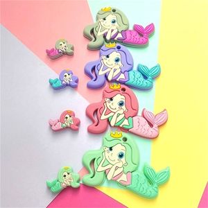 Baby Teethers Toys 10PCS Silicone Mermaid Teether Clip DIY Baby Teether Necklace Beads Food Grade Baby Care Accessories BPA Free Silicone Teether 221007