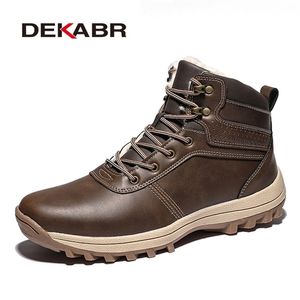 Boots Dekabr 2022 Brand Brand Winter Genuine Leather Snow Men com pelúcia de pele quente de alta qualidade 221007