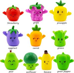 Cute Fruit Finger Puppets Toys 10 PCS Educational Cognitive Toy Rubber Bath Gift Bags Fillers