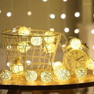Sznurki 5m 20 Rattan Ball LED LINE Light Night Warm Christmas Xmas Lantern Wedding Garland Dekoracja światła Wróżki