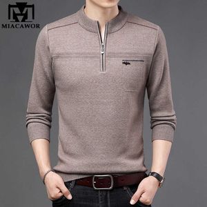 Men's Sweaters Sweaters New Winter Men Streetwear Pullover Wool Warm Knitted Zipper Jumper Full Sleeve Casual Jersey Clothing Y421 Y2210 z240606