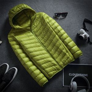 Męskie Parkas Winter Ultra Lightweight Kurtka Moda Krótka z kapturem mężczyzn Bawełniany ciepły odzież S 221007