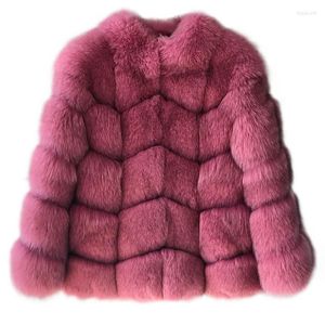 Women's Fur 2022 Winter Coat Female Long Section Round Neck Whole Leather European And American Street Wind Stitching