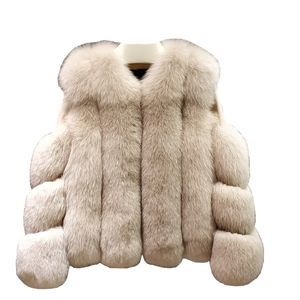 Women's Fur Faux high quality 100 real fur coat Natural vest Leather jacket leather Stand collar long sleeve 221006