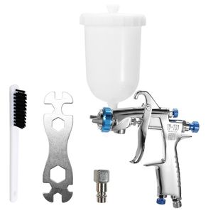 Spray Guns W-101 Gun Professional Rostfritt stål DIY Luftmaskin Handmanual ing målningsverktyg Gravitational Feed Fluid Cup 221007