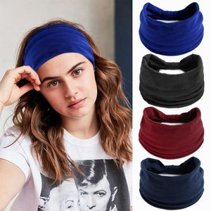 Bandas da cabeça de cor sólida elástica ampla faixa macia feminina feminina de cabelo nutado ladrias bandas de cabelo turbano bandanas de cabeça acessórios para cabelos T221007