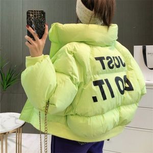 Kadınlar Down Parkas Kış Kaçak Puffer Kısa Kış Ceket Sıcak Ekmek Kat All Maç Moda Gevşek Parka Pamuklu Ceketler Dişiler 221007