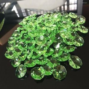 Ljuskrona Crystal 10pc grön åttkantig pärla prisma gardin dekor suncatcher diy örhänge smycken bröllop el tak tillbehör