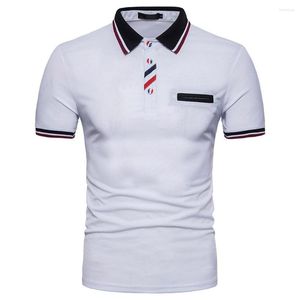 Men's Polos Summer Stripe Polo Shirts Men's Short Sleeve Shirt For Man Plus Size XXXL White Blue Black Gray Top Tees