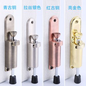 Door Catches Closers Stainless Steel Telescopic Stopper Silver Spring Loaded Step-On Holder Stops For Household Hardware 221007