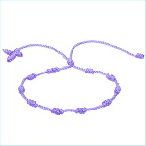 Charm-Armbänder im Großhandel, viele 50 Stück, handgefertigt, Glückskordel, Geflecht, Seil, Rosenkranz-Armbänder, Nylonschnur, Kreuz MB04 461 T2, Drop-Lieferung 202 Dhz69