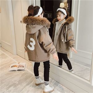 다운 코트 단색 후드 다운 파카 4 6 8 10 12 14 년 소녀 코트 패션 겨울 따뜻한 두께 재킷 어린이 긴 겉옷 221007