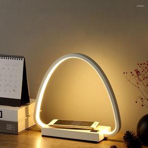 Table Lamps 15W LED Desk Lamp With Phone Wireless Charger DC5V USB Charging Port Dimmable Eye-Caring Office For Work Study Design