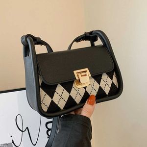 HBPHBP HBP Popular texture checkered small bag women's 2022 new fashion versatile ins texture single shoulder diagonal bag small square bag