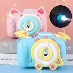 Novelty Games Children's Camera Bubble Machine Toy Light Square Electric Music Summer Outdoor Soap Blow Bubbles s For Kid Birthday Gift 221007