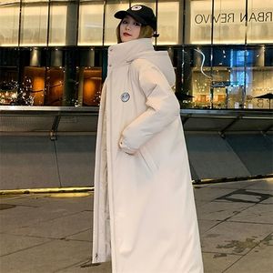 Womens Wool Blends Winter Womens Cold Coat Parkas Super Hooded Long Padded Jacket Loose Korean Fashion Wholesale Snow Outercoat 221007