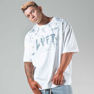 Men's T-Shirts New Summer Fashion Men's Gym Bodybuilding Style Fitness T-shirt Men's Casual Training Sports Gym White Round Neck Short Sleeve T221006