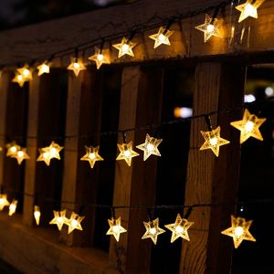 CNSUNWAY 10,1 m 100 LED Stringa a batteria Stringhe a stella Luci Fata Stringa luminosa Decor Camera da letto Patio Interni Esterni Feste Matrimonio Albero di Natale Giardino