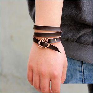 Charm armband mtilayer handgjorda läder armband charms vevlet braclet för män kvinnor justerbara wrap armband smycken homme charm br dhppd