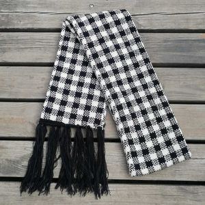 Lenços vintage preto lenço xadrez branco lenço de malha de inverno Pashmina stola fêmea grossa e quente com borlas longas yd0562 l221006