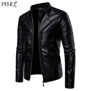 Herren Leder Kunstleder PFHQ Herren Herbst PU Jacke Kausal Motorräder Kleidung Biker Tops Herbstmode Hübscher trendiger lockerer Kunstledermantel 221007